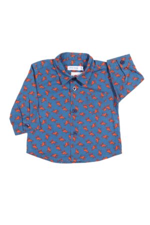 Blauw-oranje hemdje - P'tit Filou - 62