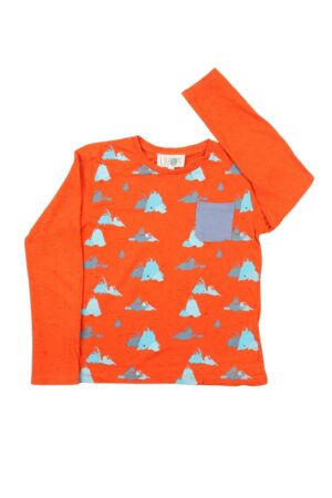 Oranje-blauwe longsleeve - Limon - 128