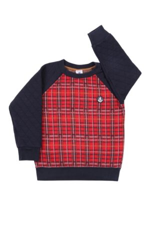Rood-blauwe sweater - Petit Bateau - 110