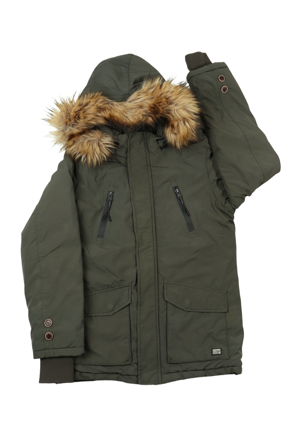 Donkdergroene winterjas - Cars Jeans - 164