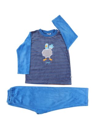 Velours pyjama duif - Woody - 104