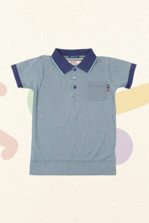Turquoise-blauwe polo - 4funkyflavours - 122
