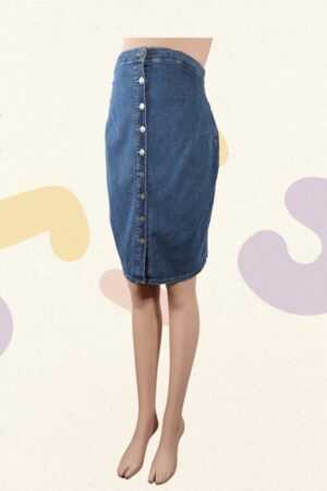 Blauwe denim rok - Mamalicious - L