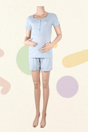 Lichtblauwe shortama - Mamalicious - S