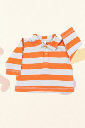 Gestreepte longsleevepolo - Petit Bateau - 62