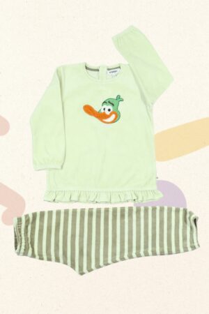 Pyjama velours eend - Woody - 104
