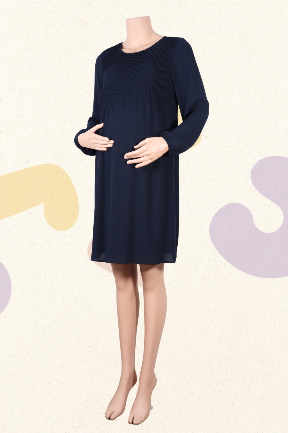 Donkerblauwe jurk - Attesa - M