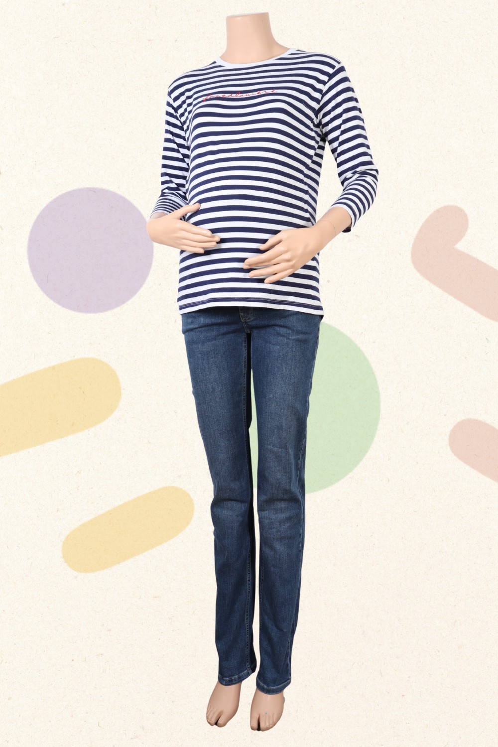 Gestreepte longsleeve - Tajinebanane - S