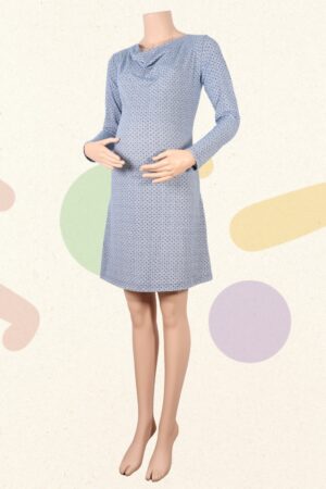 Wit-blauwe jurk - Un ventre pour deux - XS