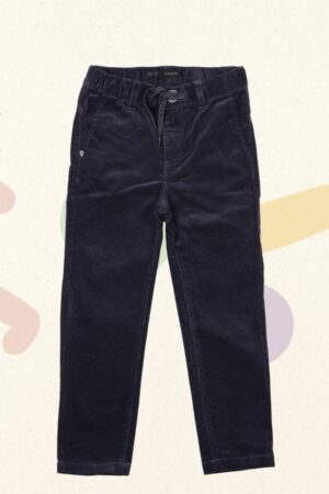 Donkerblauwe broek ribfluweel - IKKS - 104
