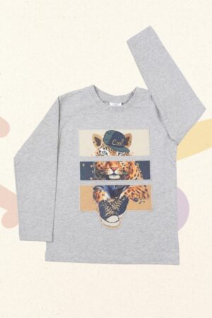 Longsleeve leeuw-luipaard - Hust and Claire - 104