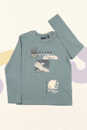Petrolgroene longsleeve - IKKS - 110