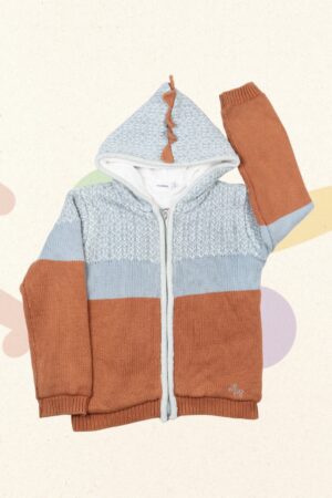 Camel-grijsblauw giletvest - Noukie's - 122/128