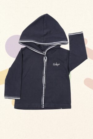 Donkerblauw hoodiegiletje - Dirkje - 62