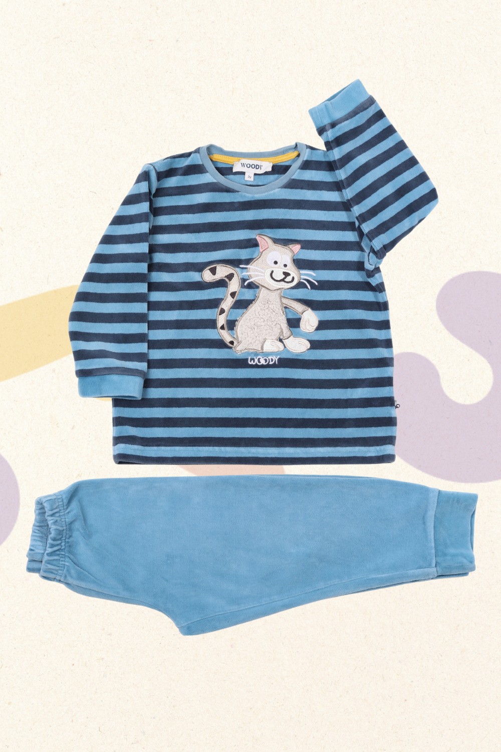Pyjama velours kat - Woody - 98